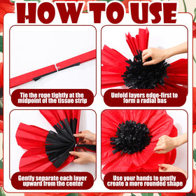 Chunful 30 inch red poppy pom for high ceiling venue displays.