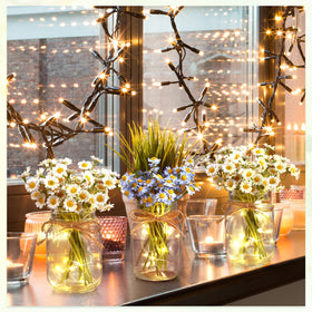 Chunful LED-lit floral jars suit modern and vintage table settings.