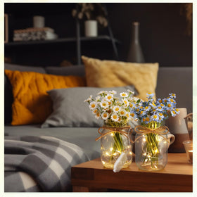 Chunful mason jar decor kit enhances centerpieces with subtle light.