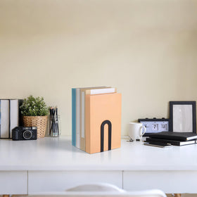 Chunful office study room organization with clean unobtrusive book ends.