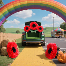 Chunful poppy backdrop for versatile indoor and sheltered outdoor use.