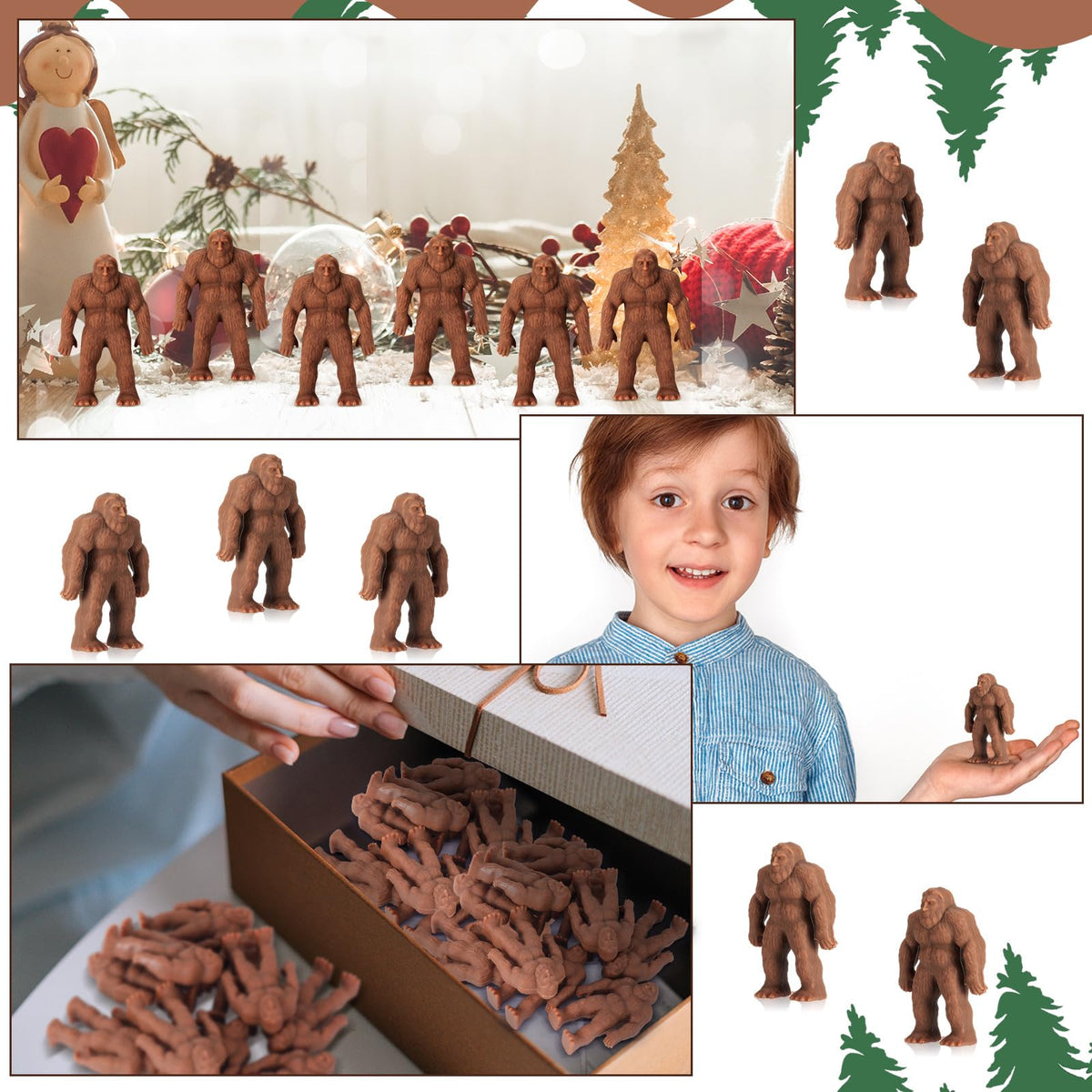 Chunful rubber Bigfoot figurines are durable and fade-resistant.