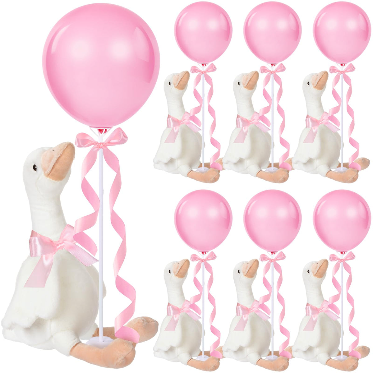 Chunful Silly Goose 1st birthday decor centerpiece idea with plush figures