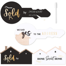 Chunful key shaped sold sign for bold property announcements and photos.