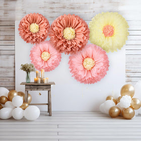 Chunful boho tissue paper flower set provides vibrant focal points