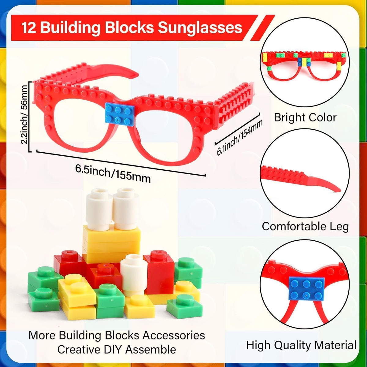 CHUNNIN colorful block bracelets—2.56-inch diameter, durable silicone for long wear.