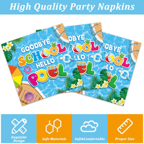CHUNNIN Goodbye School Hello Pool forks complete disposable tableware for quick cleanup.