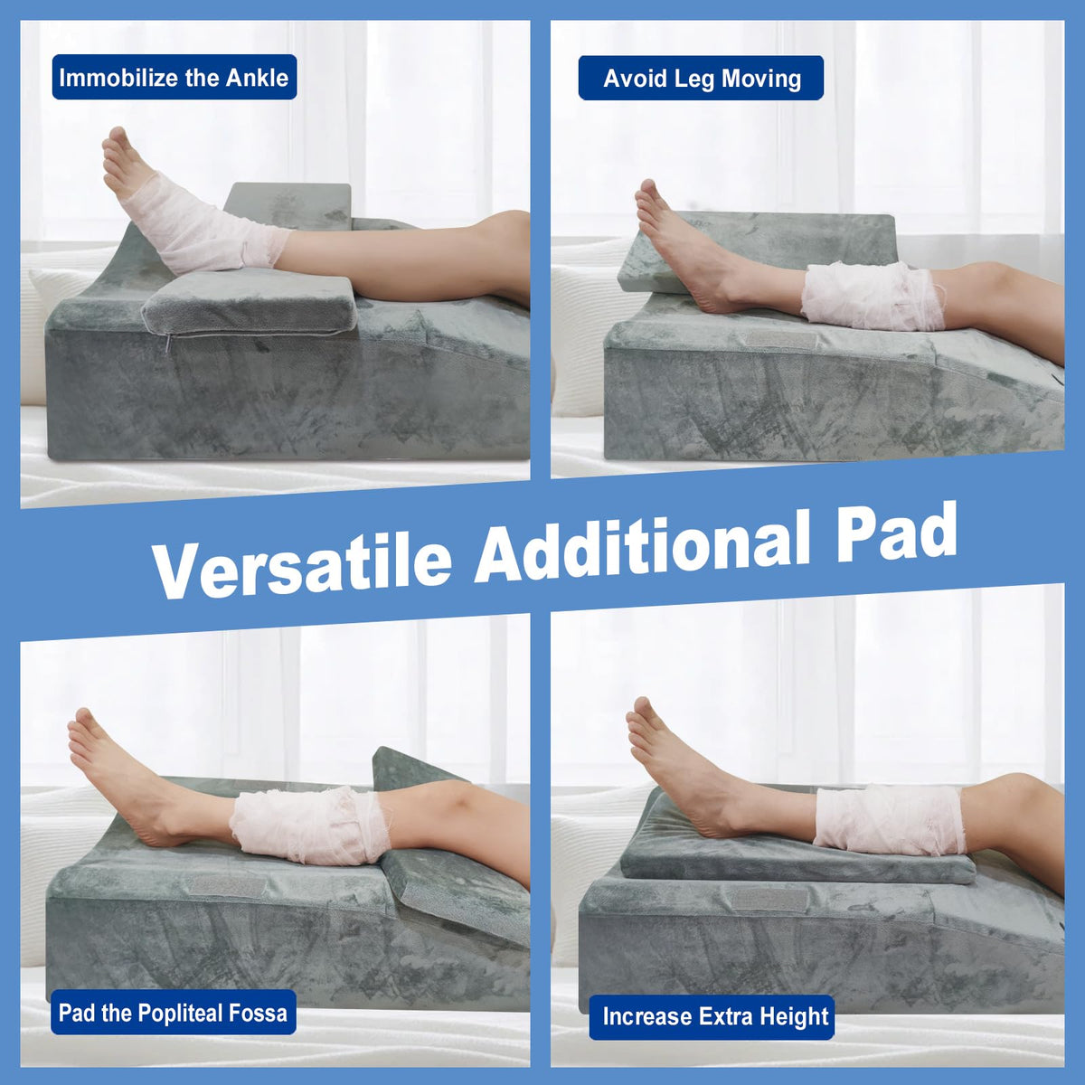 ChunxiFurnis knee extender pillow’s anti-slip bottom keeps it in place.