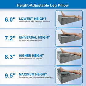 ChunxiFurnis leg elevation pillow includes a multi-pad insert for extra height.