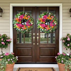 Color-rich pink, coral, and ivory palette for versatile styling