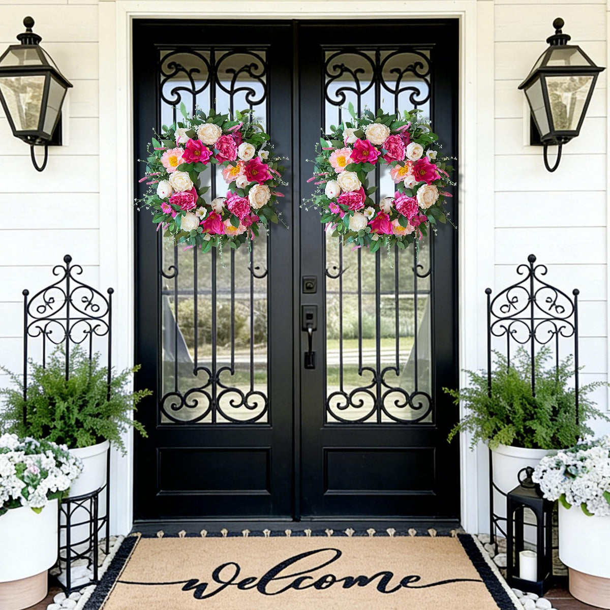 CHvista gift-ready spring wreath perfect for birthdays or housewarmings.
