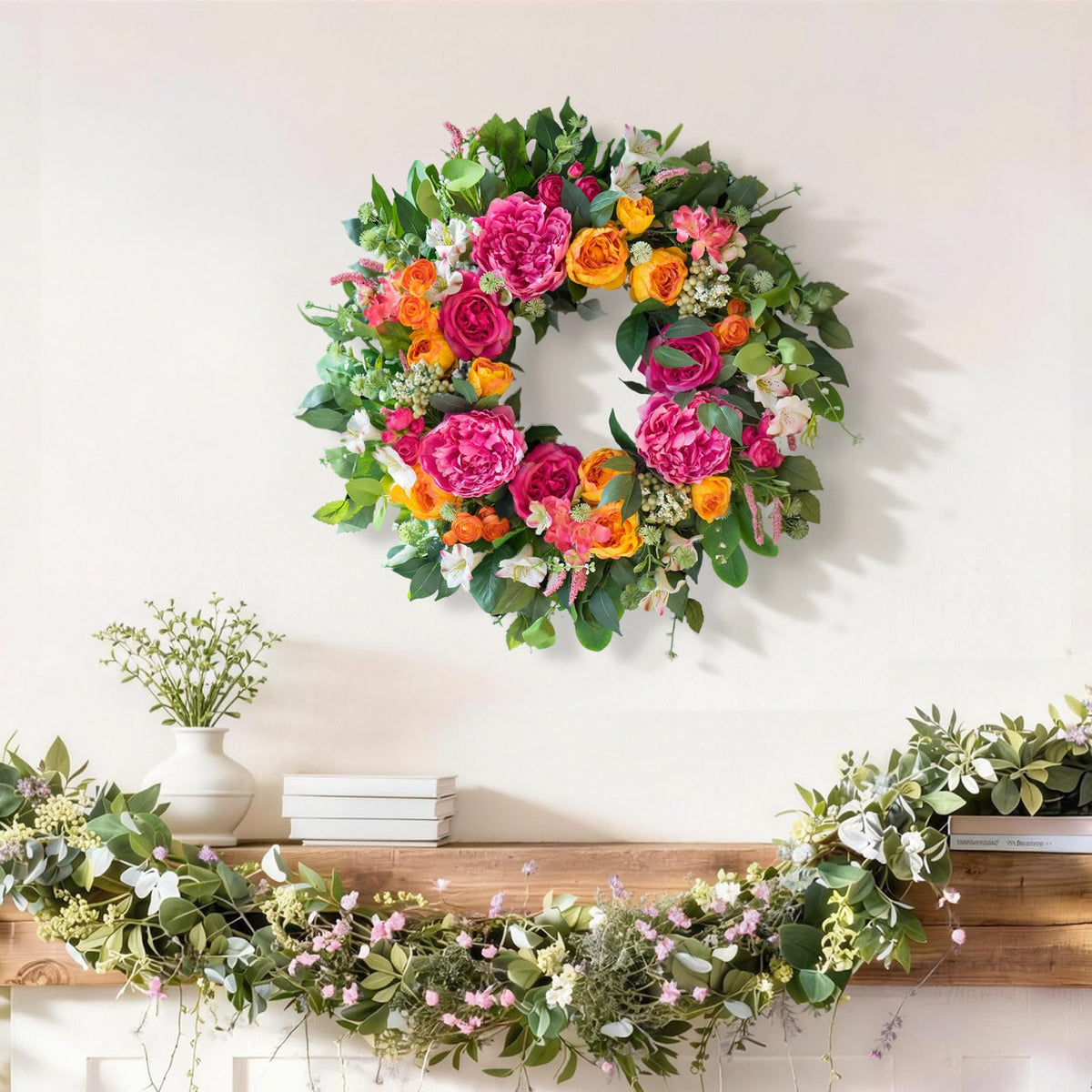 Gift-ready CHvista spring wreath for birthdays or housewarmings