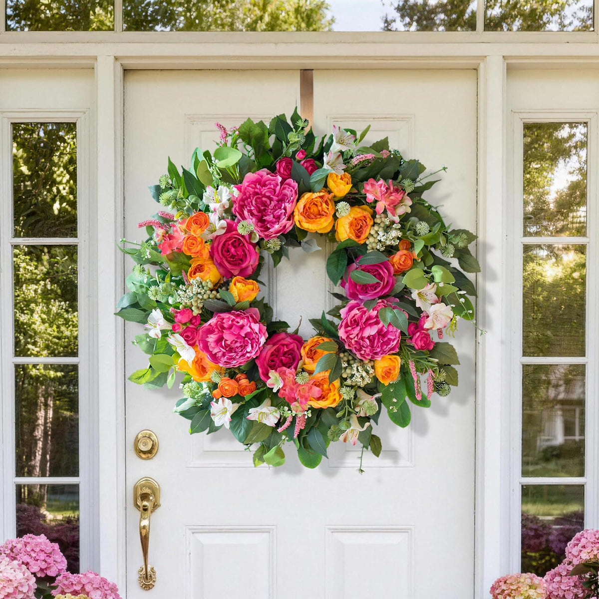 Handcrafted florist detail on CHvista spring wreath