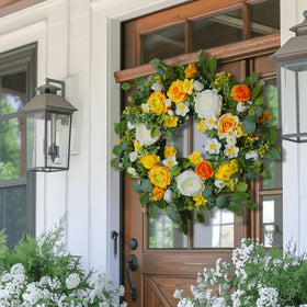 CHvista Spring Wreath features white peonies for elegant entry décor