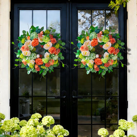 CHvista silk flower wreath stays vibrant with realistic texture
