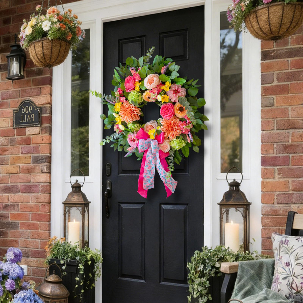 CHvista weather resistant wreath for outdoor use preserves color outdoors