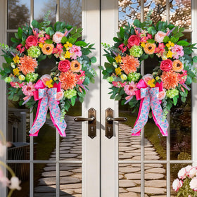 CHvista wedding backdrop wreath adds soft floral elegance