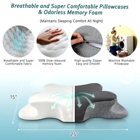 CHxxy ergonomic armrest area lets arms slide beneath for comfy side sleep