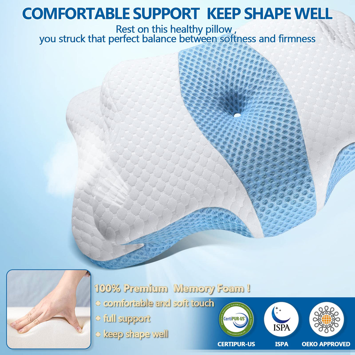 CHxxy pillow carries CertiPUR-US and Oeko-Tex safety seals.
