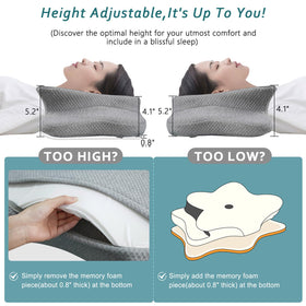 CHxxy pillow removable bottom foam piece for adjustable height