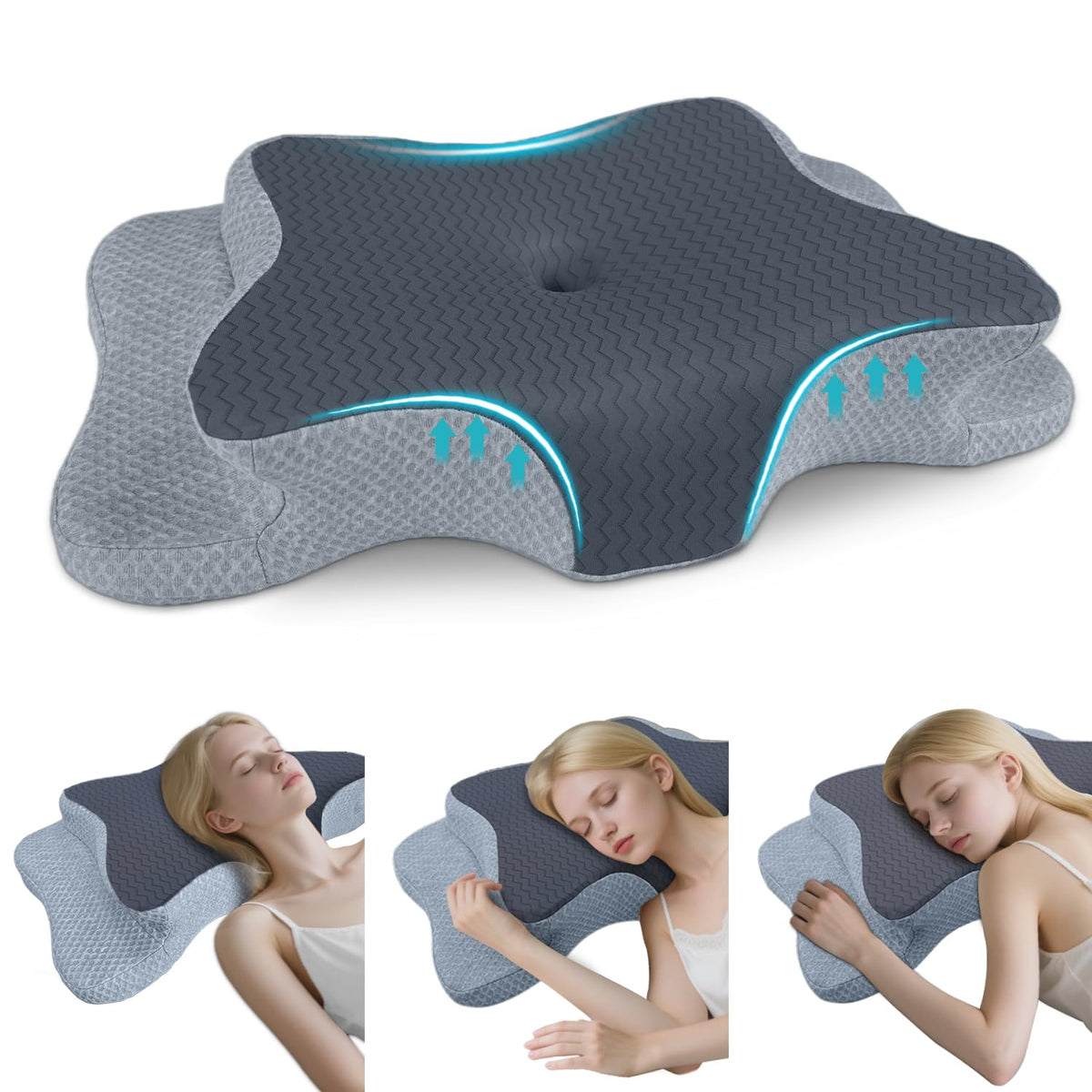 CHxxy cervical pillow with ergonomic design supports neck alignment during sleep