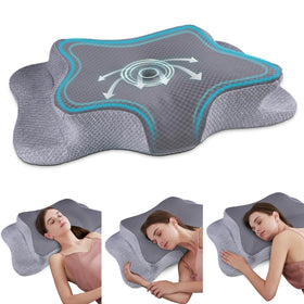 CHxxy cervical pillow hollow contour supports neck alignment for restful sleep