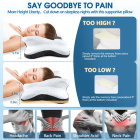 CHxxy Memory Foam Pillow adjustable height by rotation for personalized comfort.