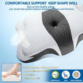 CHxxy Memory Foam Pillow ice silk cover keeps cool and skin-friendly.