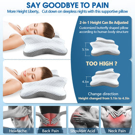 CHxxy memory foam pillow neck-contour demonstrates targeted support for shoulder comfort.