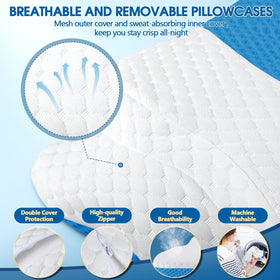 CHxxy memory foam pillow removable bottom foam for height adjustment.