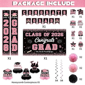 CHYAGCLT pink glitter graduation backdrop creates a focal photo spot