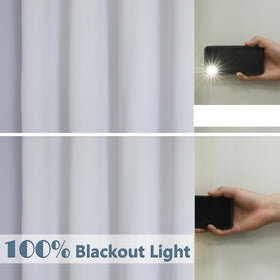 Chyhomenyc liner demonstrates grommet hanging option for curtains with 8 grommets