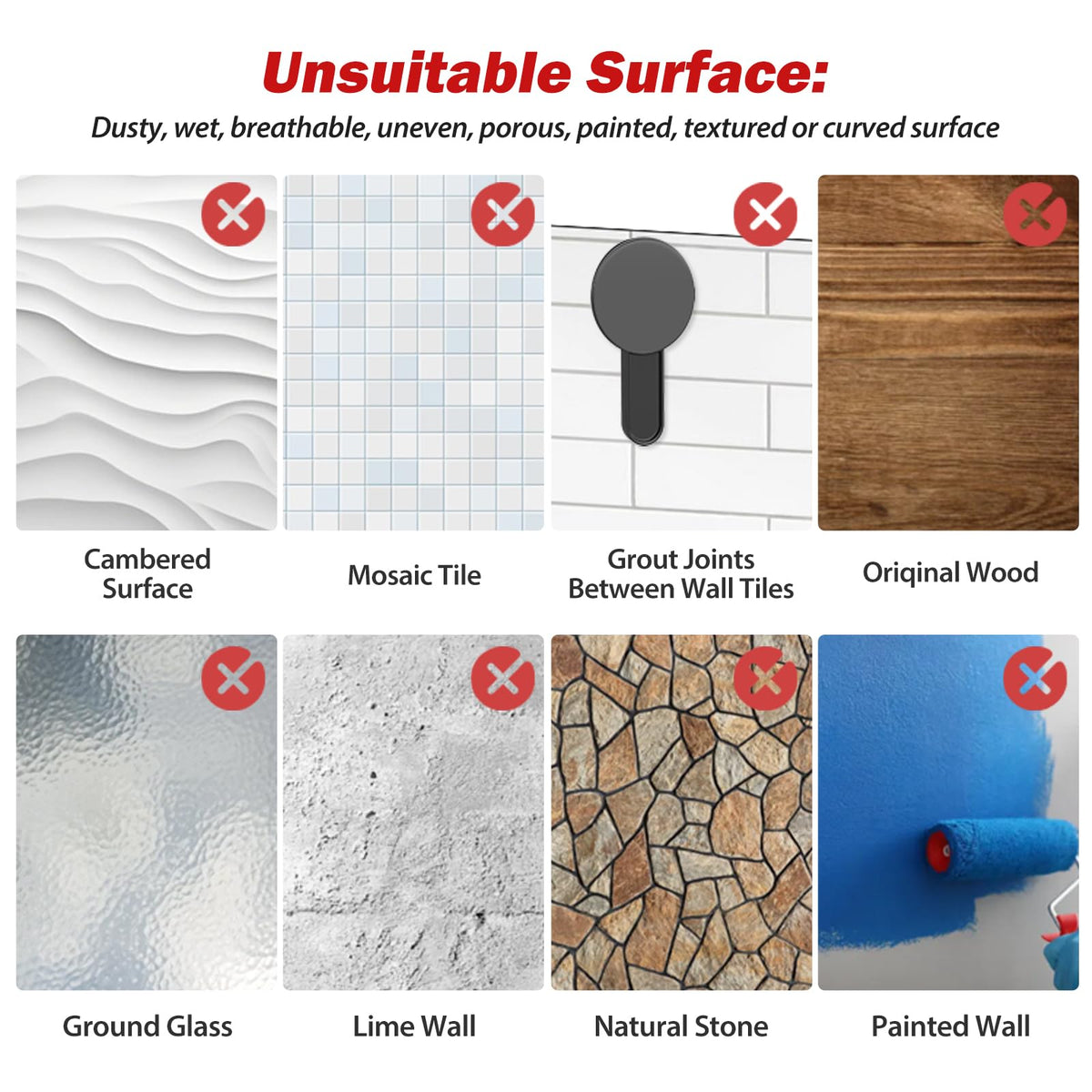 CIBOTIES easy removal leaves no wall residue.