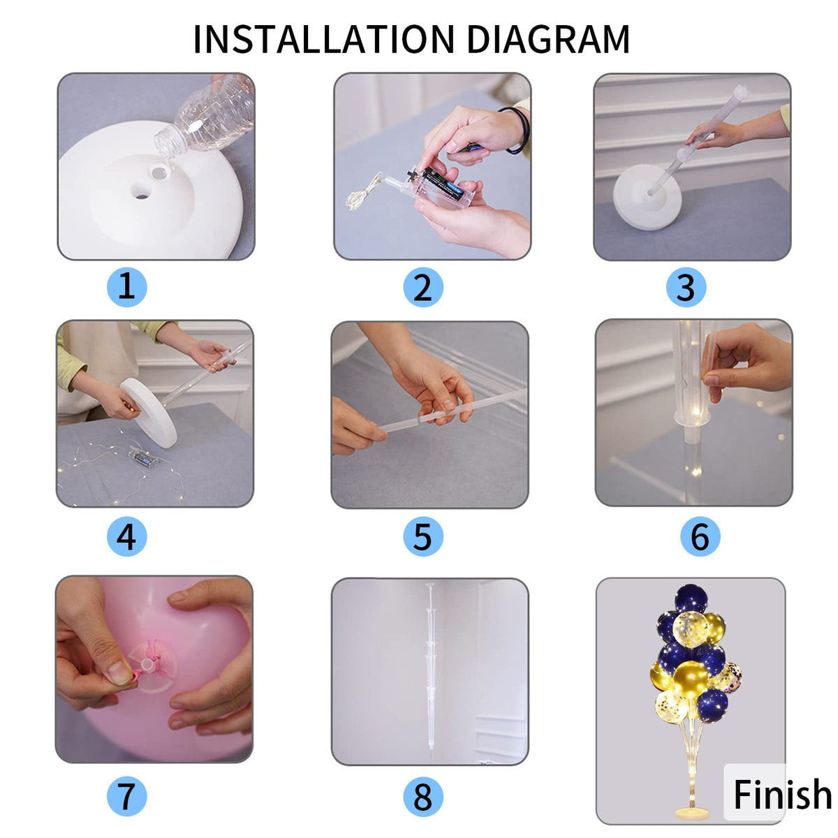 Cicicooie glue dot included for secure balloon placement.