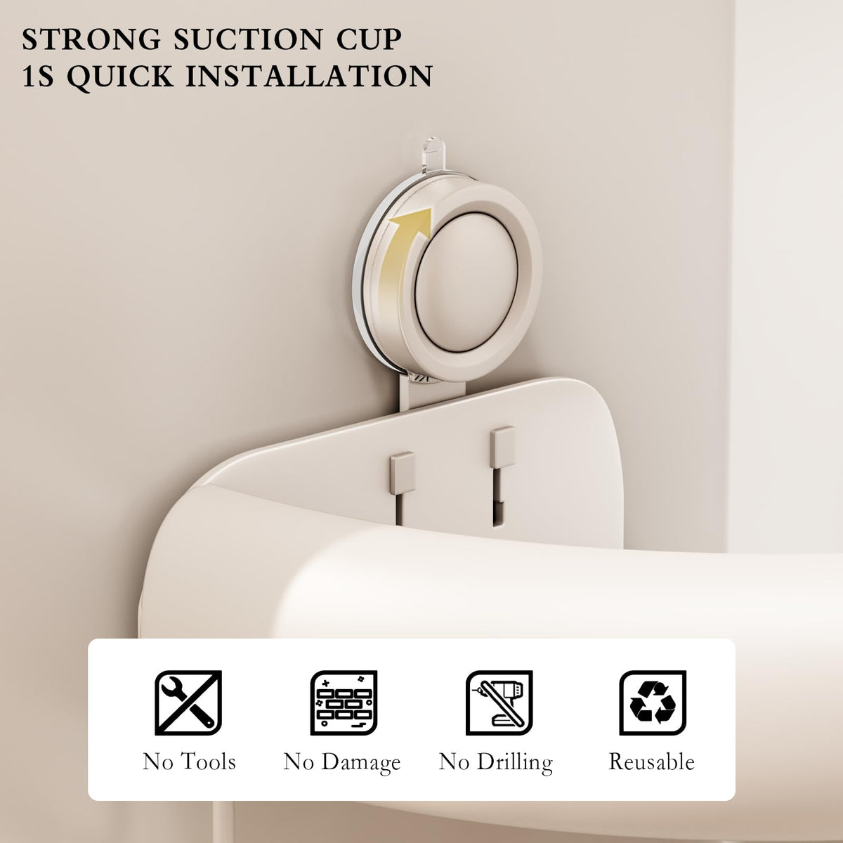 CICUFY large capacity storage holds bottles, towels, and bath accessories.