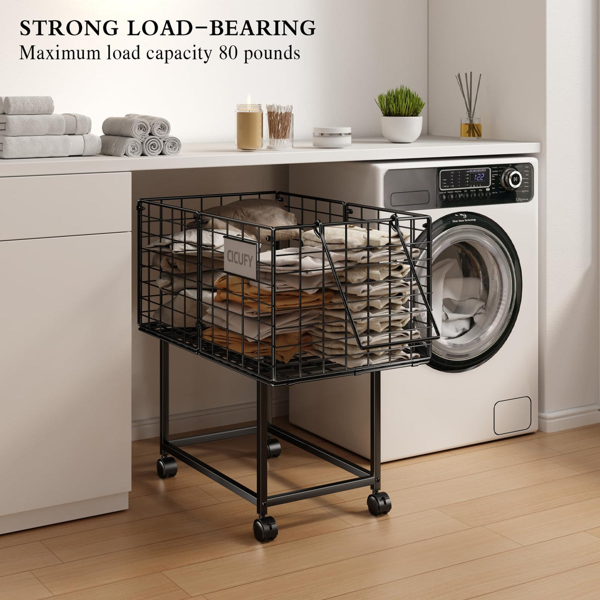CICUFY sturdy iron hamper keeps items stable during transport