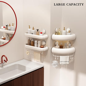CICUFY thickened aluminum caddy resists rust for long-lasting bathroom use.