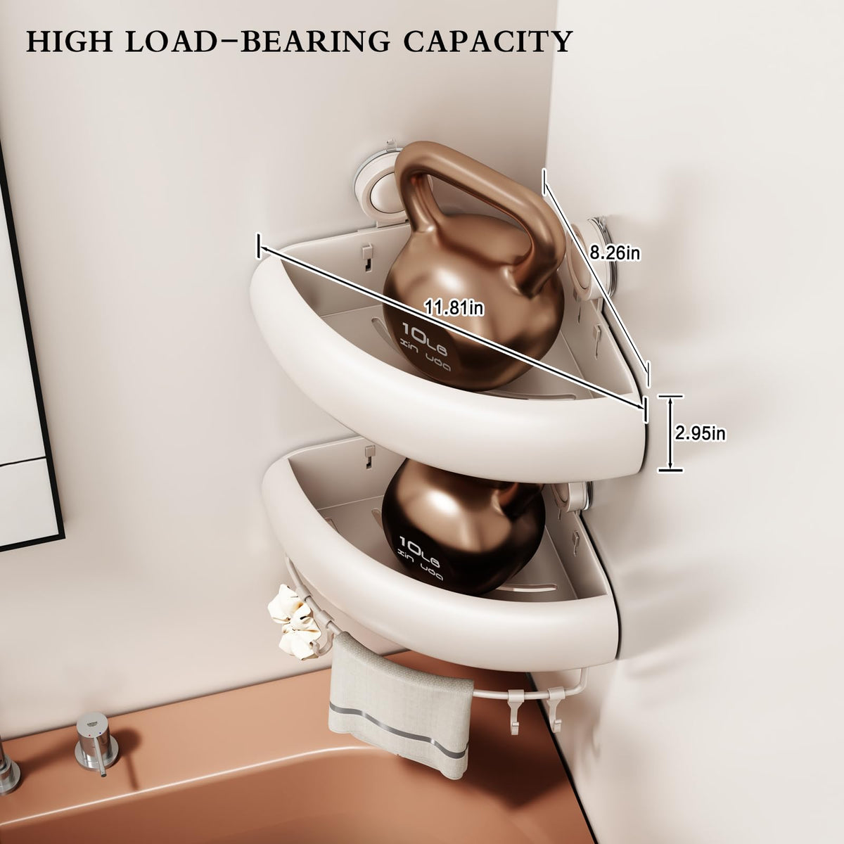 CICUFY two-pack corner shelves demonstrate versatile corner storage for toiletries.