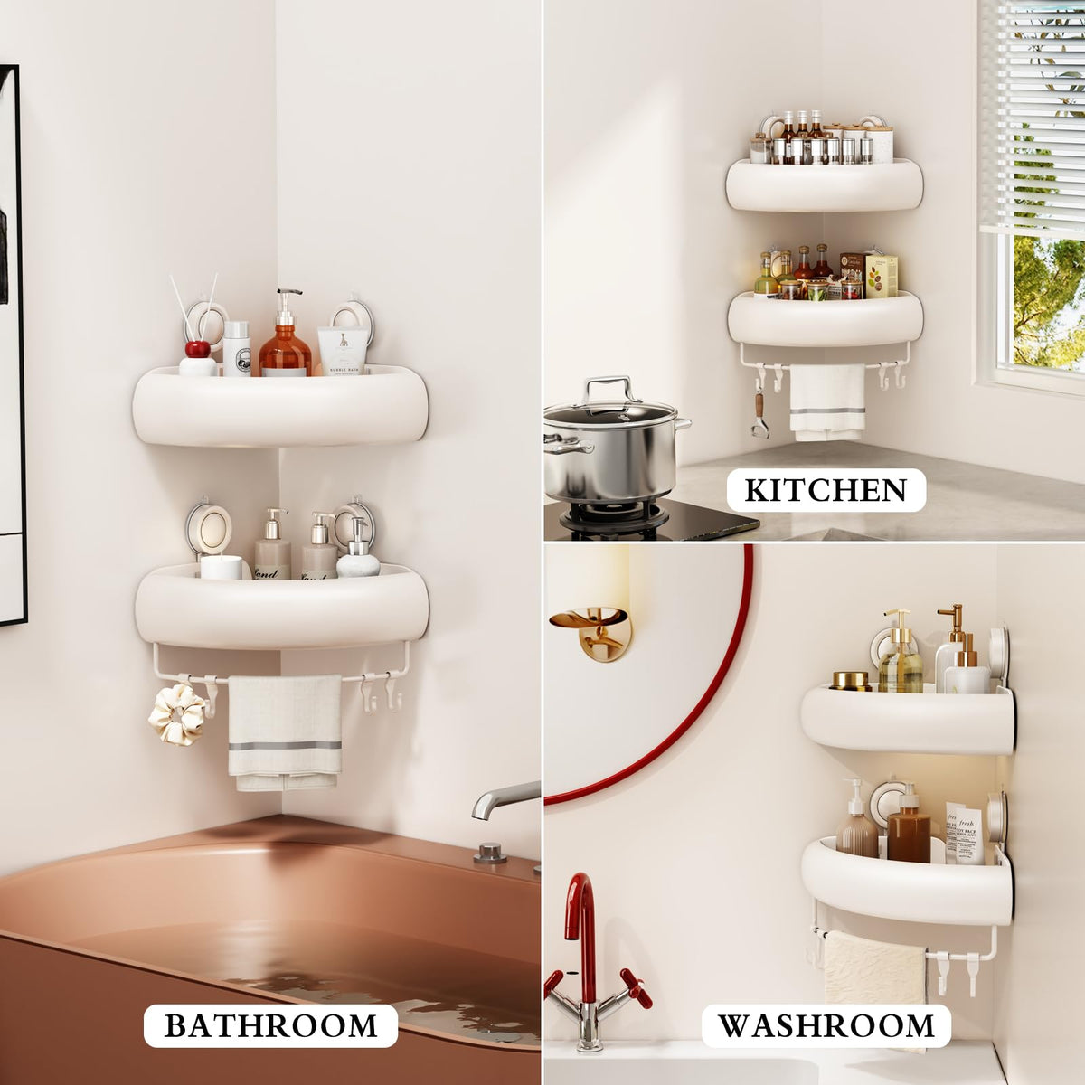 CICUFY versatile caddy for bathroom, kitchen, and balcony use.