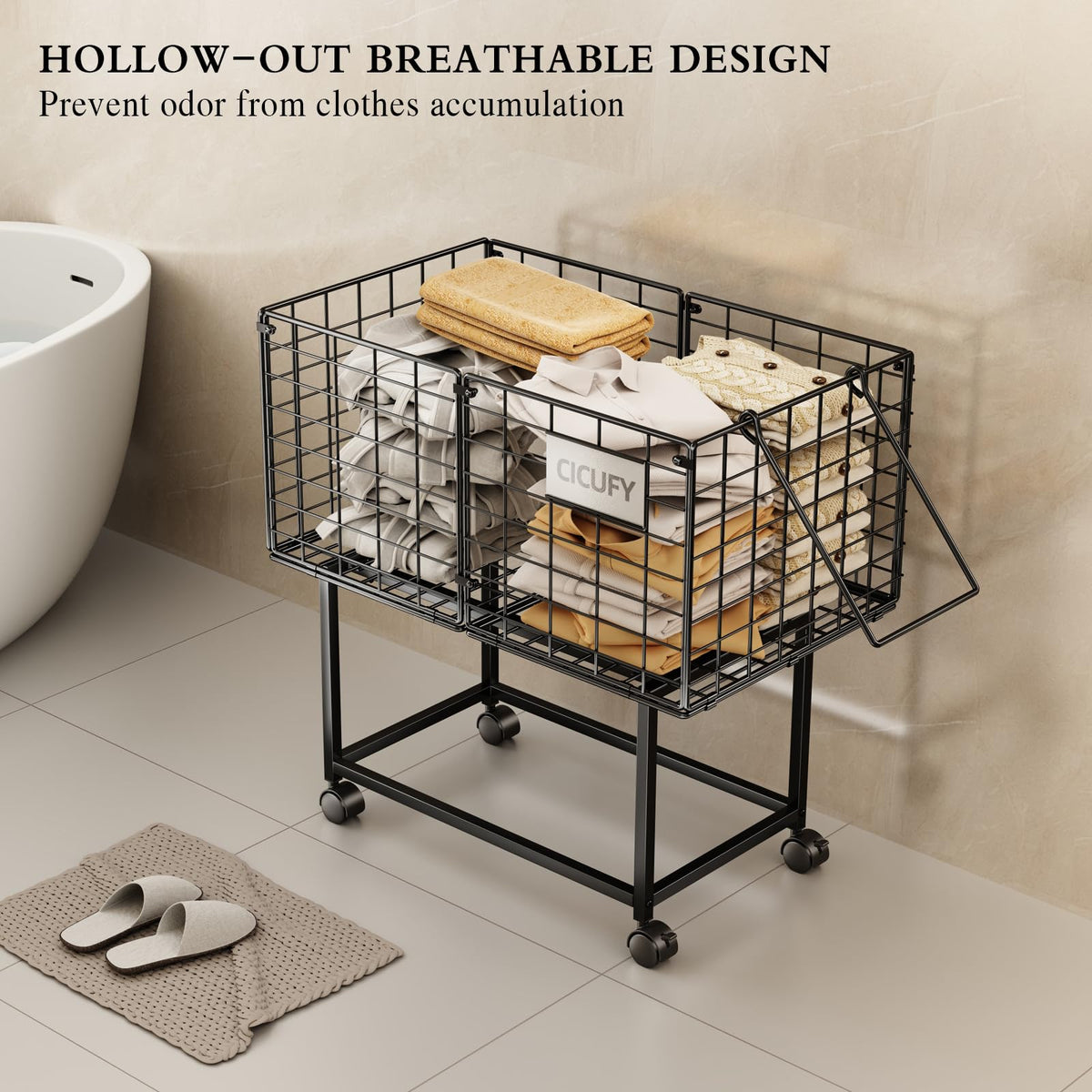 CICUFY wheeled laundry organizer helps move heavy loads smoothly