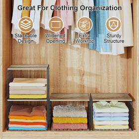 Cidaziya 15.7-inch wide wood-top closet organizer for bulky garments.