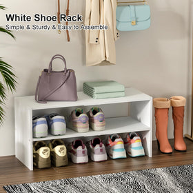 Cidaziya 2-pack white shoe rack holds 12–24 pairs for organized entryways.
