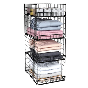 Cidaziya 4-pack closet organizers assembled to maximize vertical storage space.