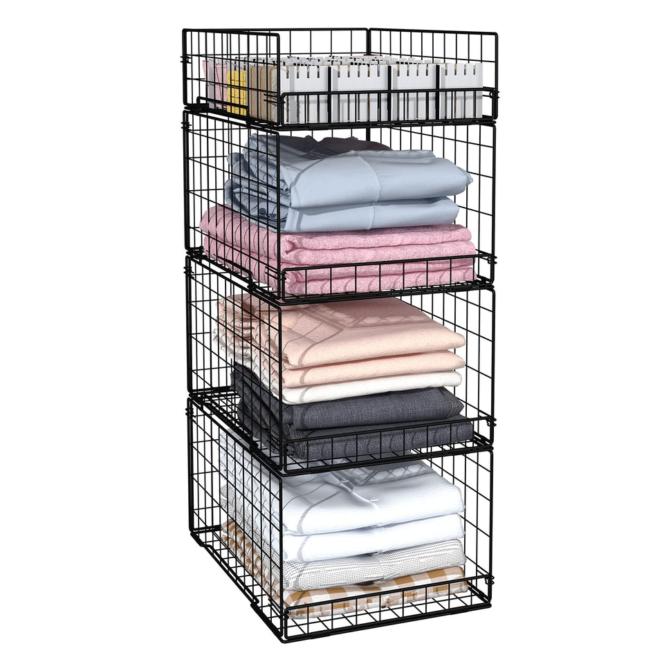 Cidaziya 4-pack closet organizers assembled to maximize vertical storage space.