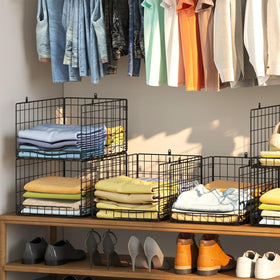 Cidaziya 4-pack closet organizers stacked for efficient, tidy wardrobe organization.