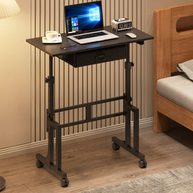 Cidaziya adjustable-height desk with drawer under workspace, ideal for organized home office.