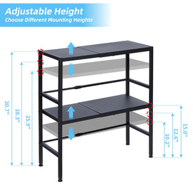 Cidaziya adjustable-height positions to fit different items on each level.