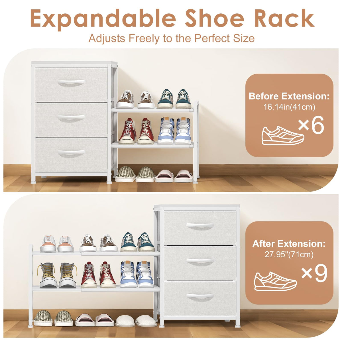 Cidaziya bedroom storage system helps maintain tidy spaces.