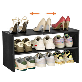 Cidaziya two-tier expandable shoe rack for closet organization