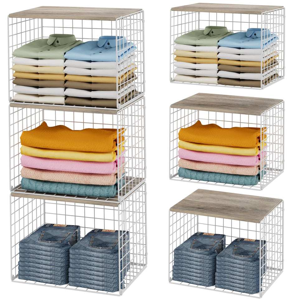 Cidaziya closet storage bin with widened opening for easy sweater access and organization.